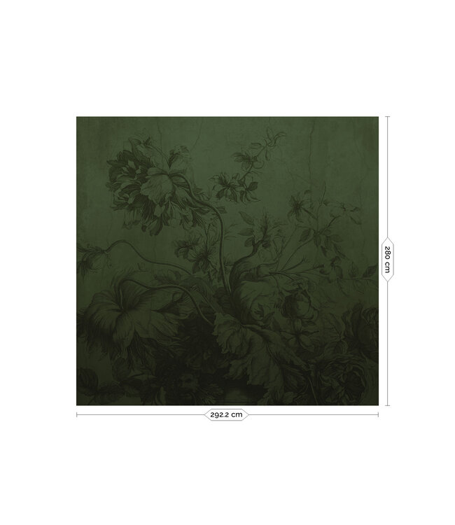 Gradient Flowers | Floral wallpaper by Frans Uyterlinde | Green