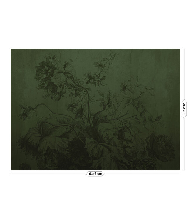 Gradient Flowers | Floral wallpaper by Frans Uyterlinde | Green