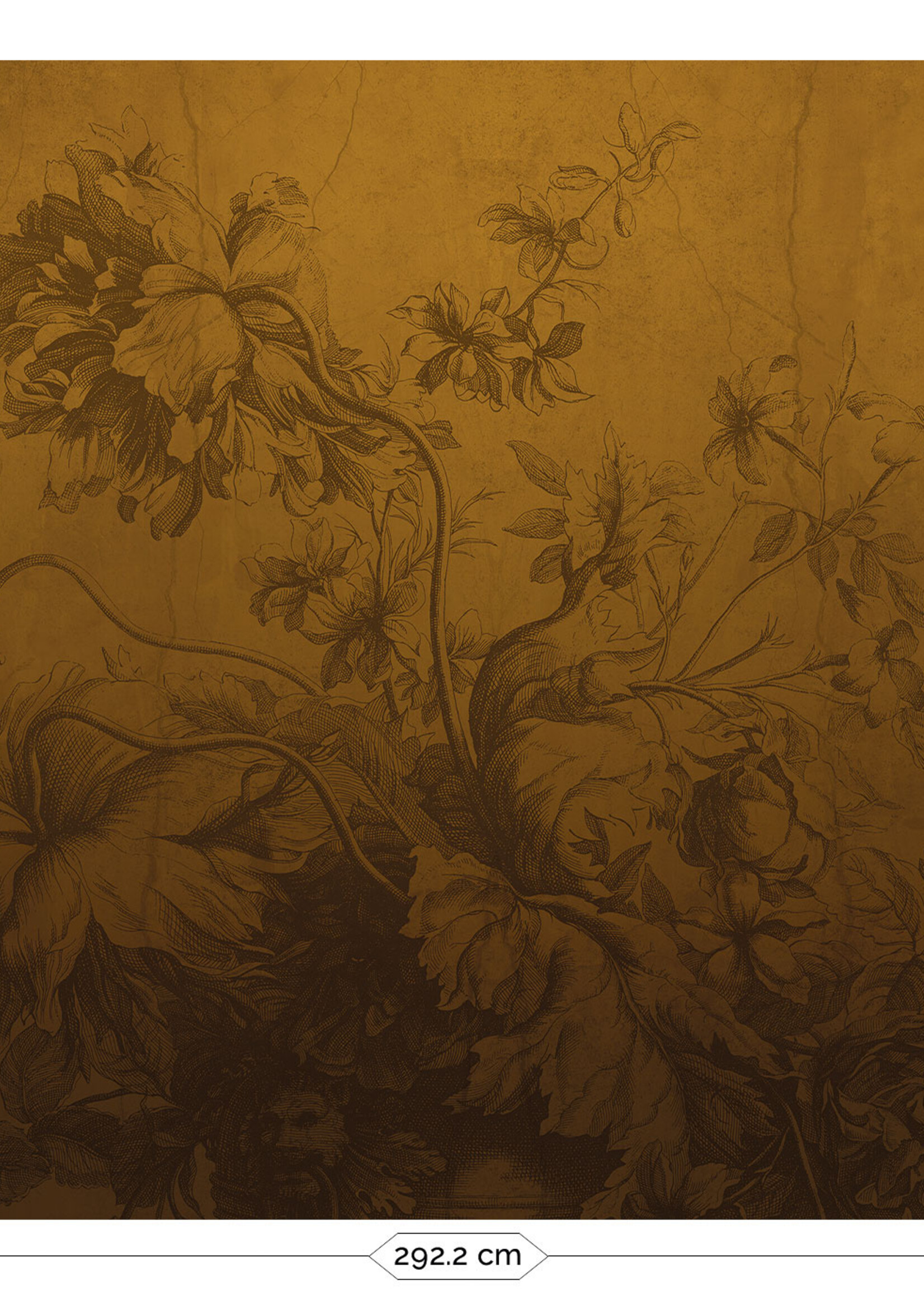 Wandvullend Gradient Flowers | Floral wallpaper by Frans Uyterlinde | Ocher