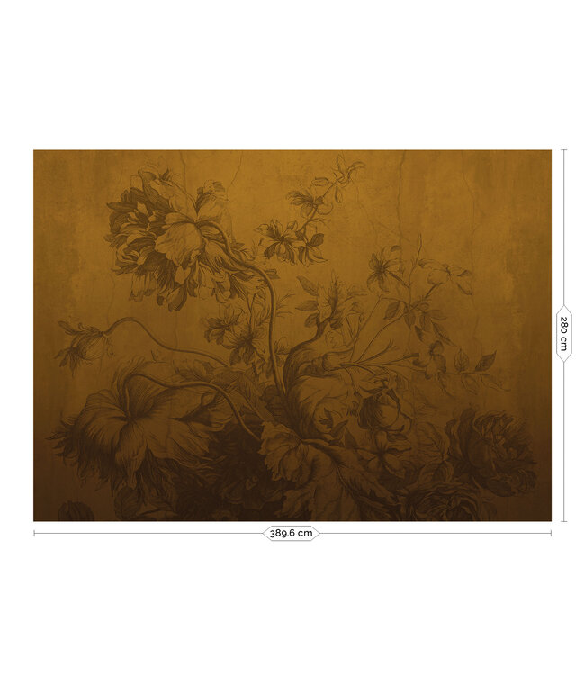 Gradient Flowers | Blumen Tapete von Frans Uyterlinde | Ocker