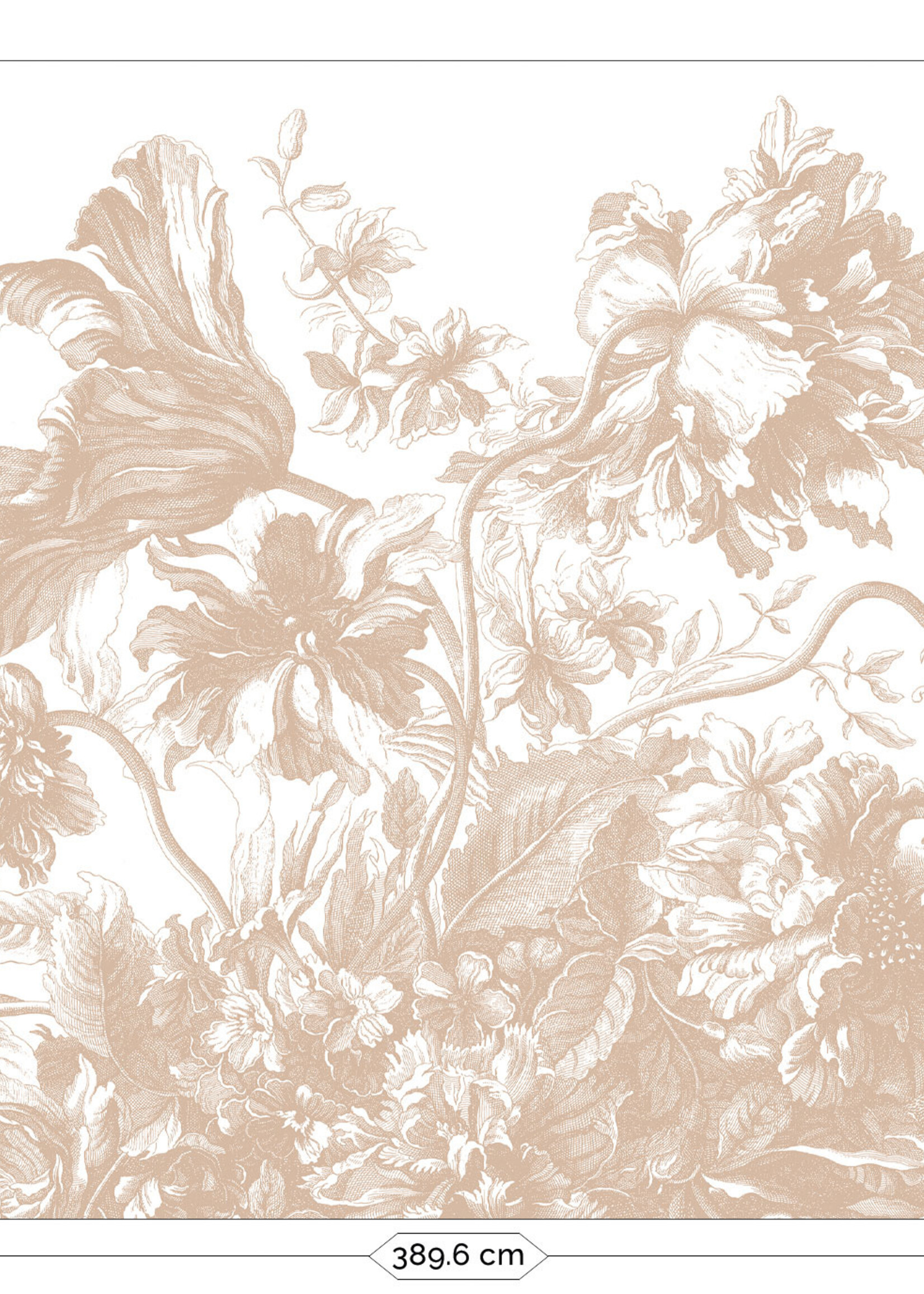 Wandvullend Engraved Flowers | Blumen Tapete von Frans Uyterlinde | Rosa