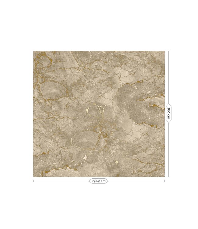 Marble wallpaper by Frans Uyterlinde | High Gloss Gold/Beige