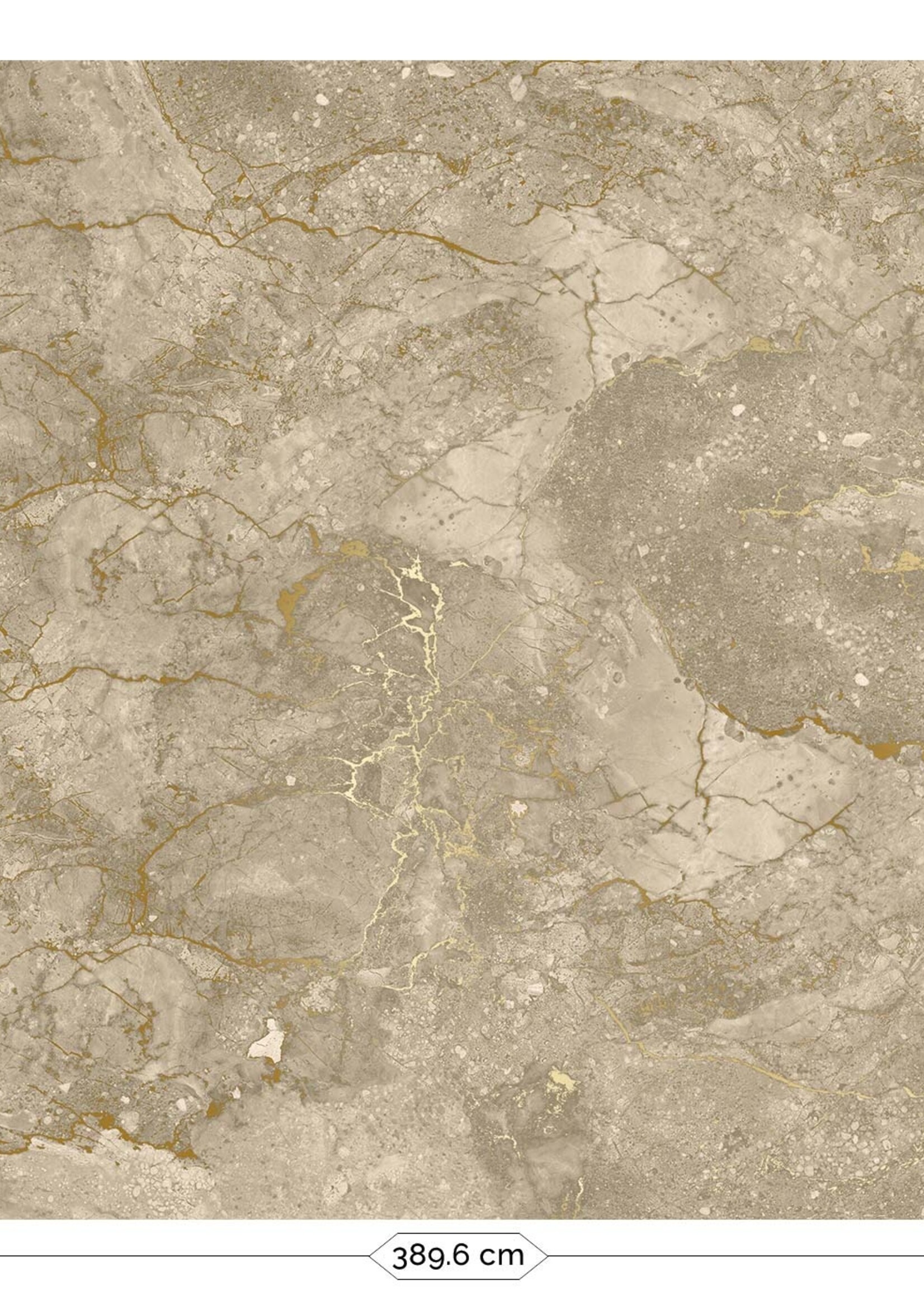 Wandvullend Marmor Tapete von Frans Uyterlinde | High Gloss Gold/Beige