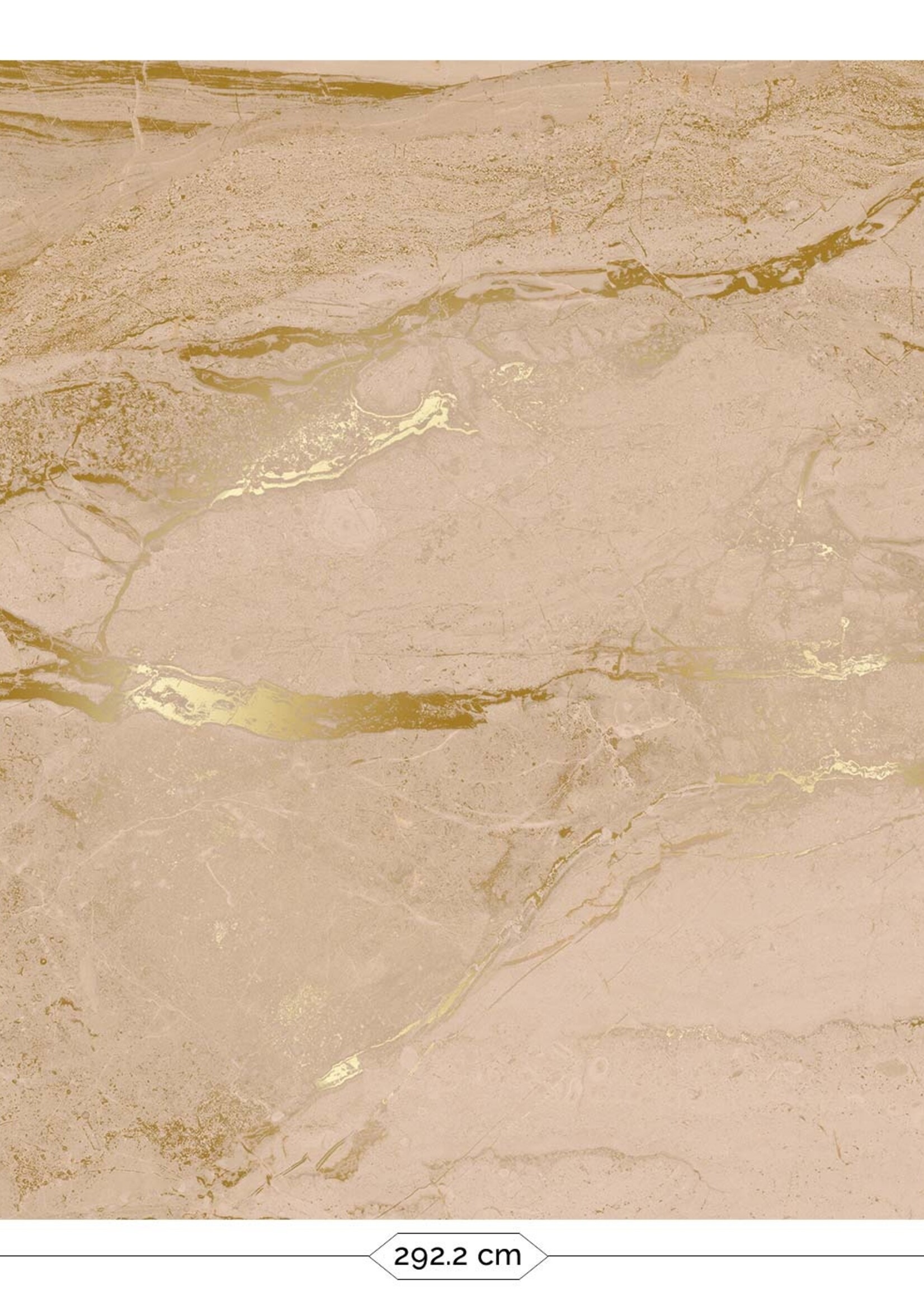 Wandvullend Marble wallpaper by Frans Uyterlinde | High Gloss Gold/Nude