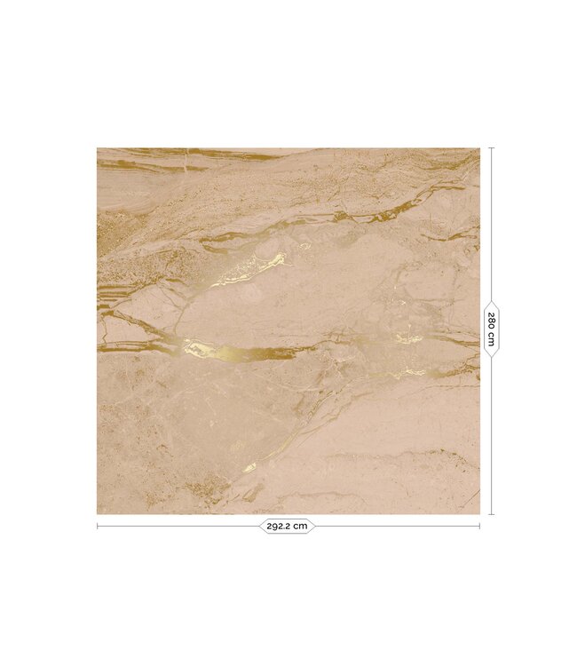 Marble wallpaper by Frans Uyterlinde | High Gloss Gold/Nude
