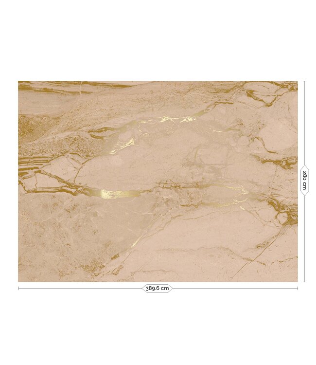 Marble wallpaper by Frans Uyterlinde | High Gloss Gold/Nude