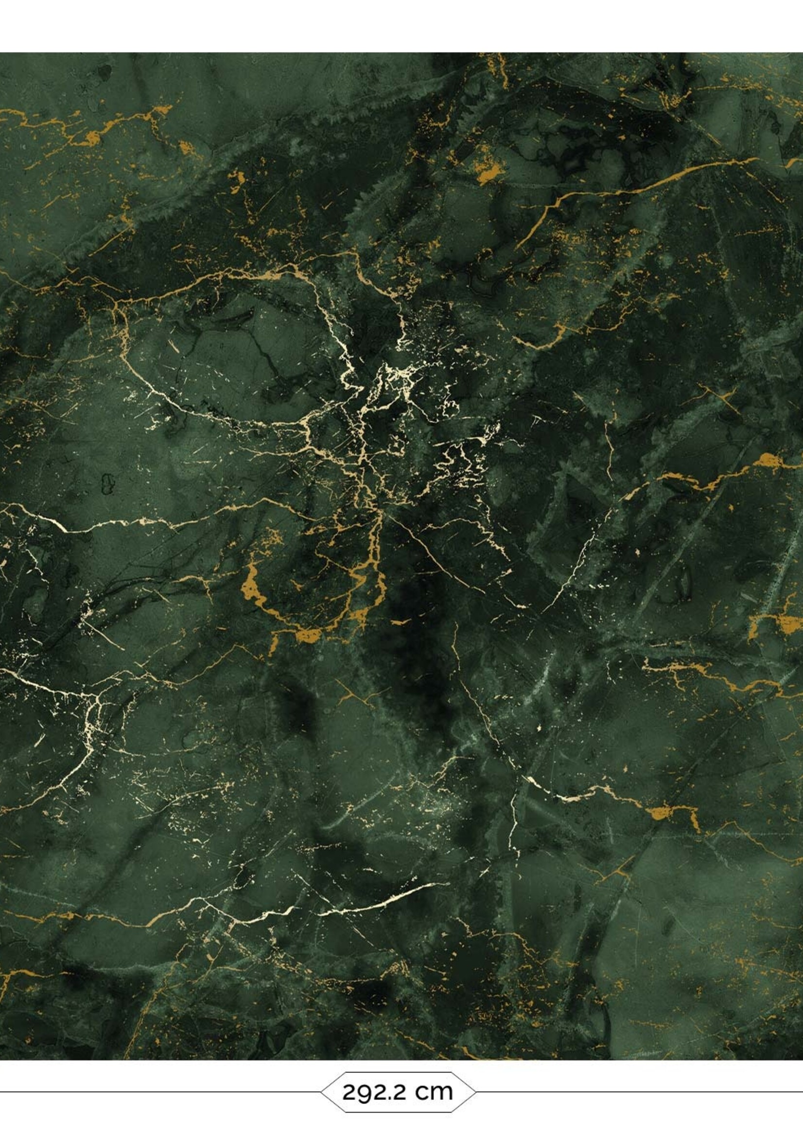 Wandvullend Marble wallpaper by Frans Uyterlinde | High Gloss Gold/Green