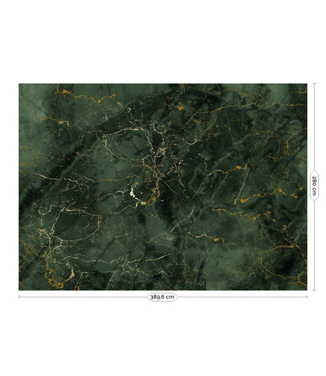 Marmer behang door Frans Uyterlinde | High Gloss Gold/Groen