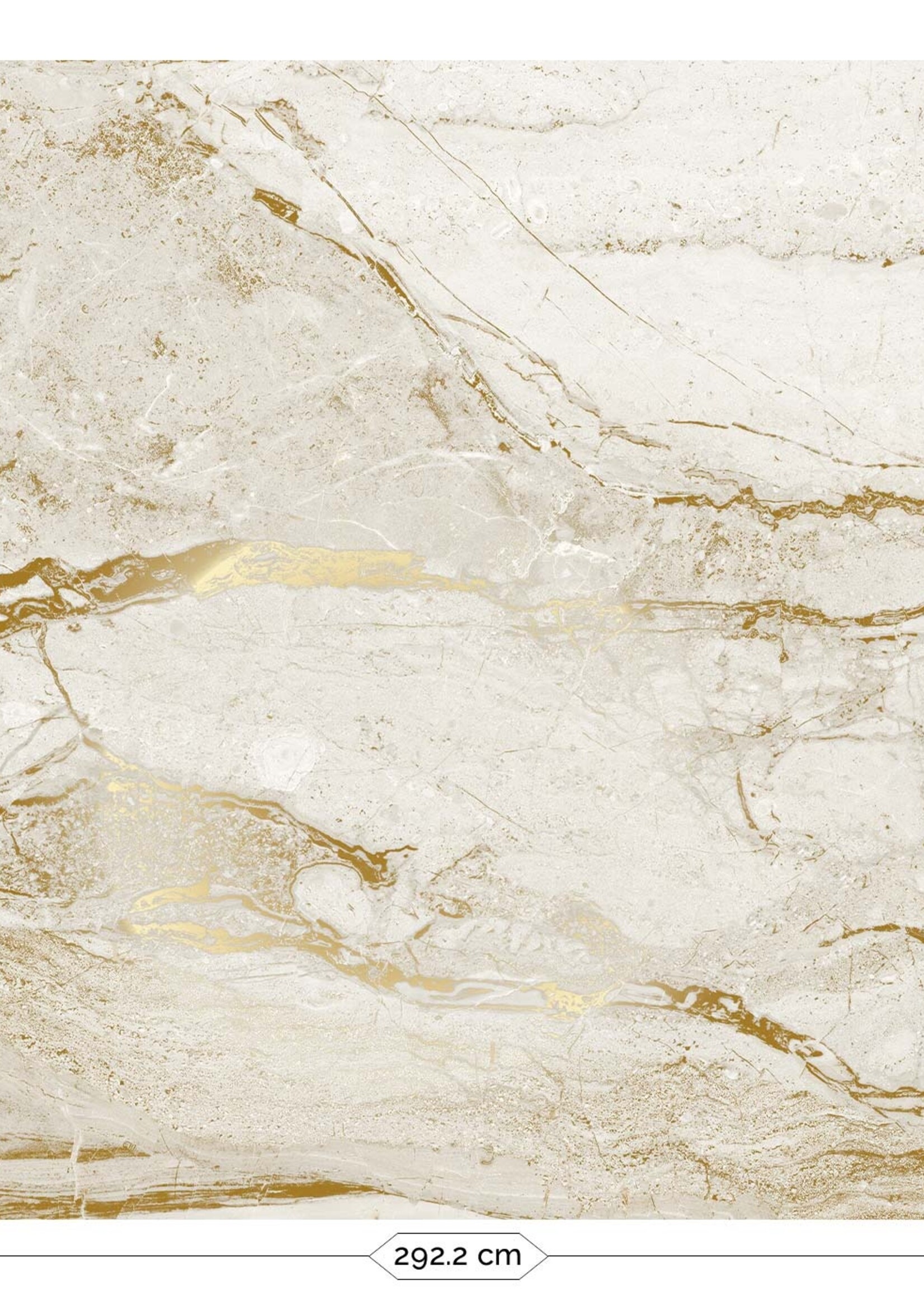 Wandvullend Marmer behang door Frans Uyterlinde | High Gloss Gold/Wit