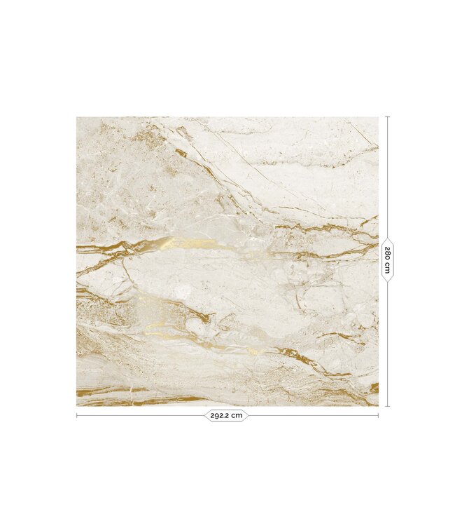 Marmer behang door Frans Uyterlinde | High Gloss Gold/Wit