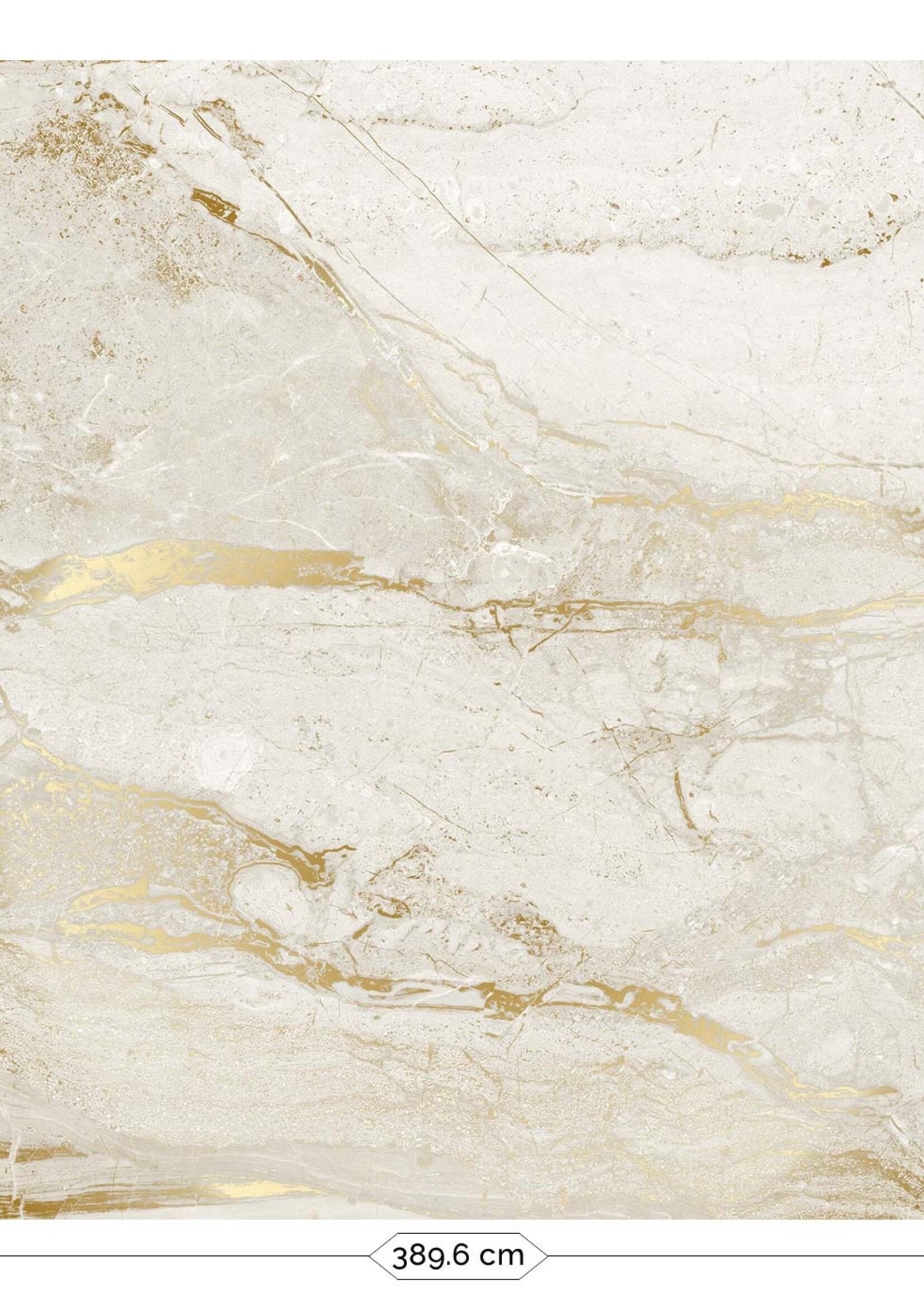 Wandvullend Marmor Tapete von Frans Uyterlinde | High Gloss Gold/Weiss