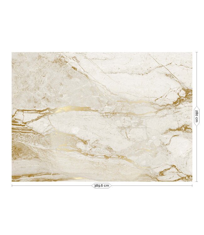 Marble wallpaper by Frans Uyterlinde | High Gloss Gold/White