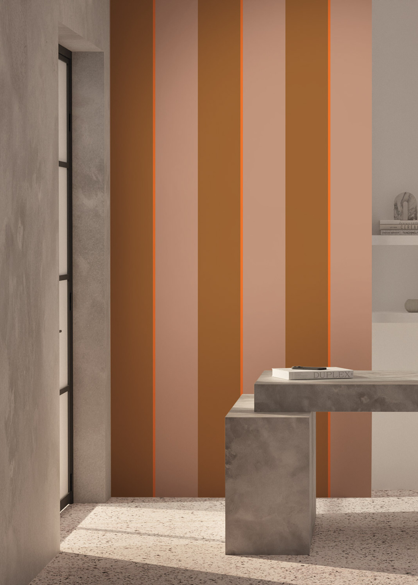 Herhaalbaar Bold Stripes | Tapete mit bunten Streifen von Frans Uyterlinde | 97,4 x 280 cm