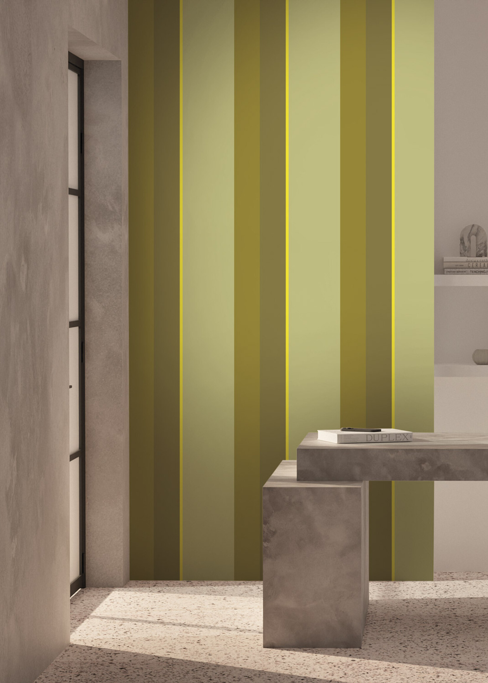 Herhaalbaar Bold Stripes | Colorful striped wallpaper by Frans Uyterlinde | 97.4 x 280 cm