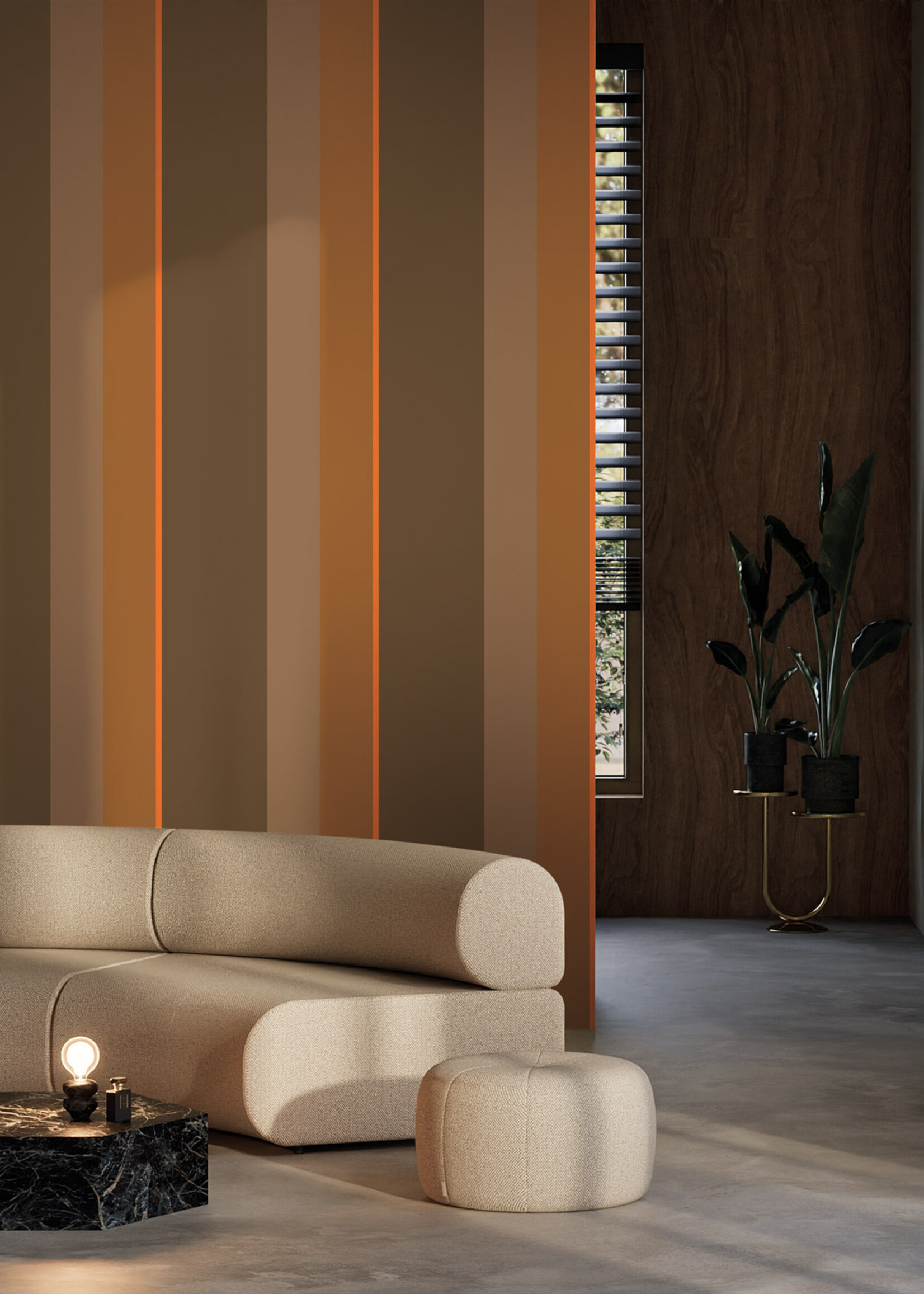 Herhaalbaar Bold Stripes | Strepen behang door Frans Uyterlinde | 97,4 x 280 cm