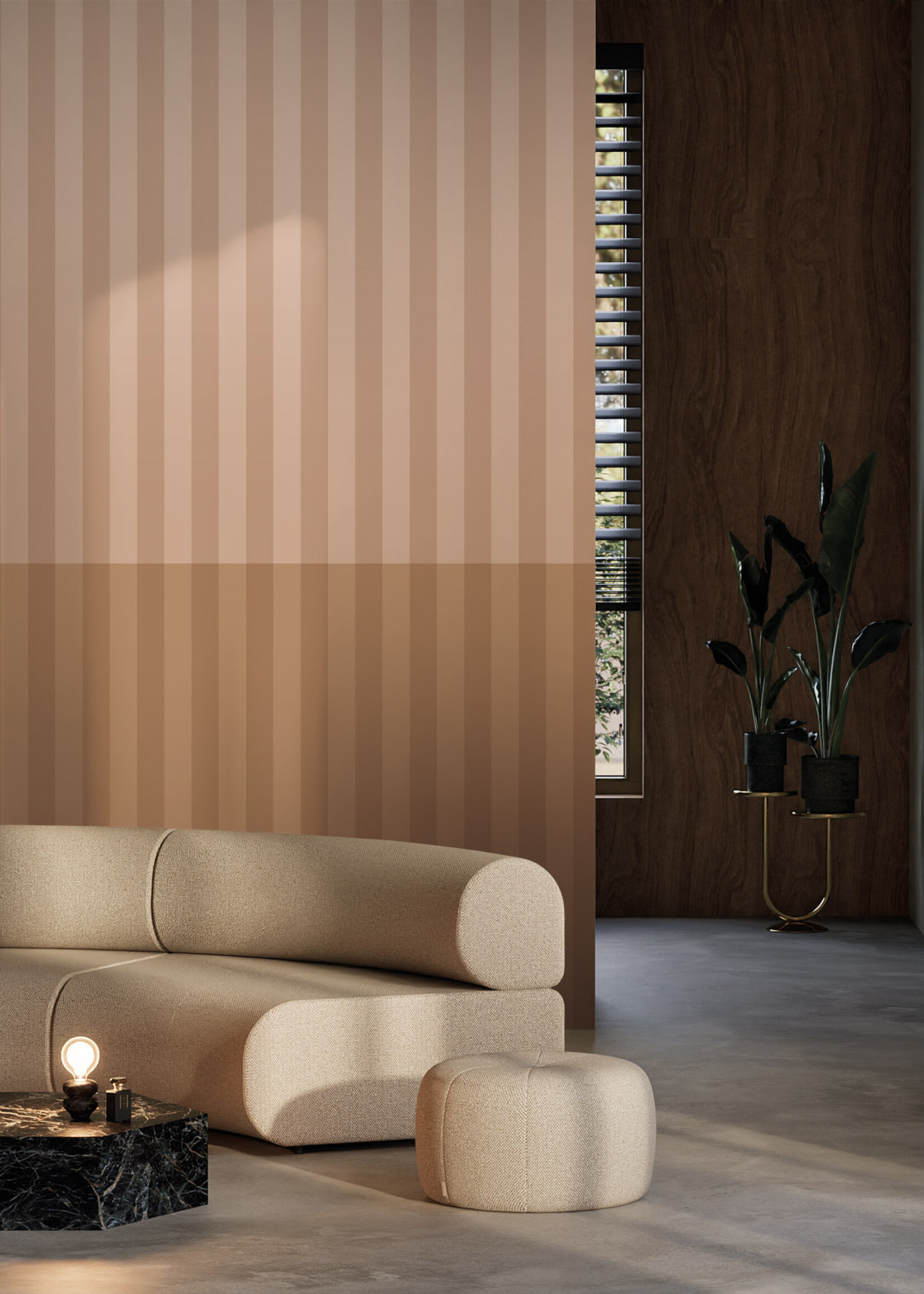 Herhaalbaar Gradient Stripes | Gestreifte Tapete von Frans Uyterlinde | 97,4 x 280 cm