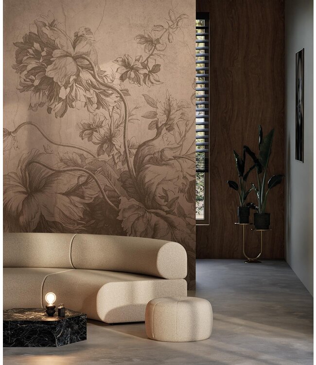 Gradient Flowers | Bloemen behang door Frans Uyterlinde | Nude