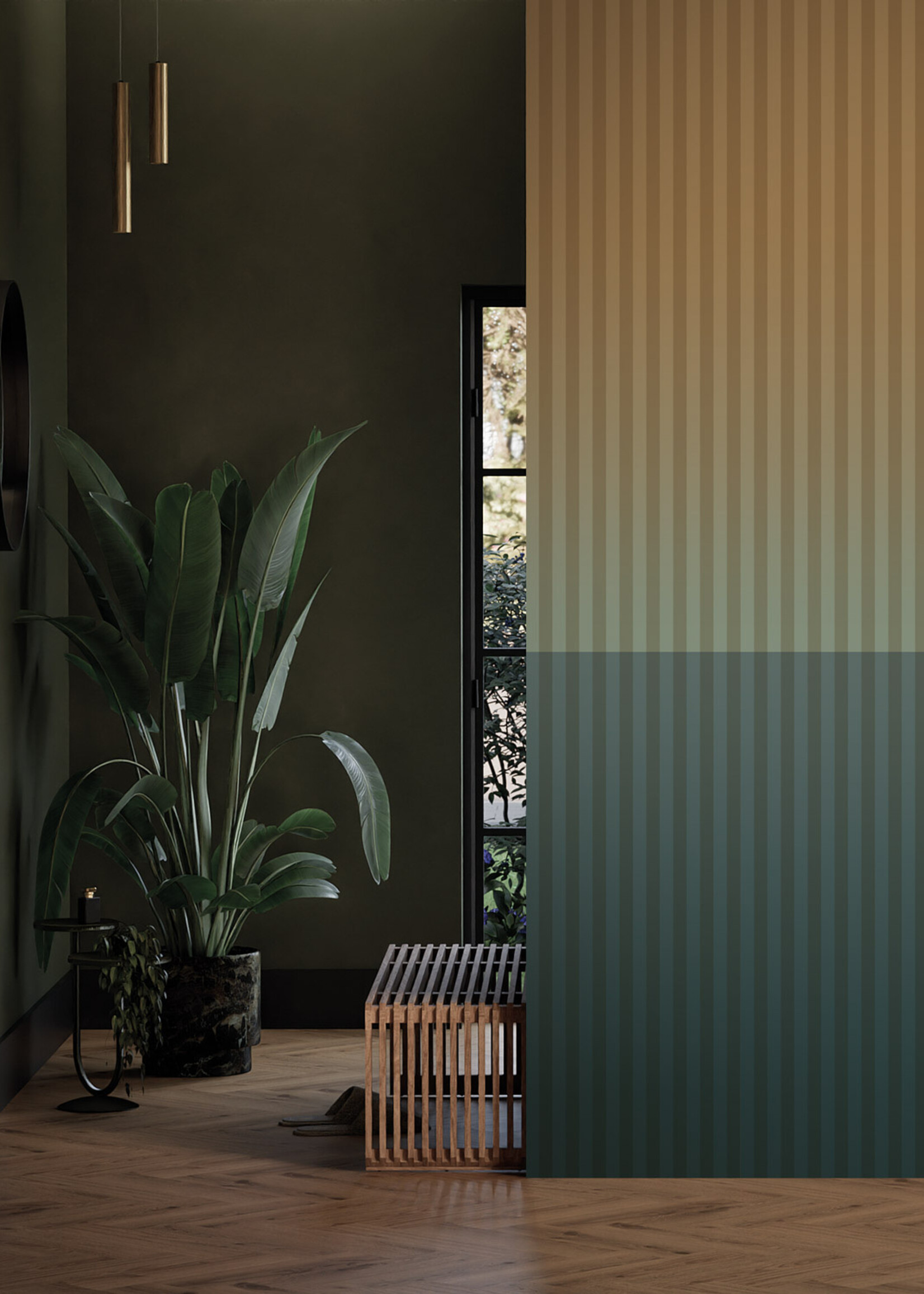 Herhaalbaar Gradient Stripes | Strepen behang door Frans Uyterlinde | 97,4 x 280 cm
