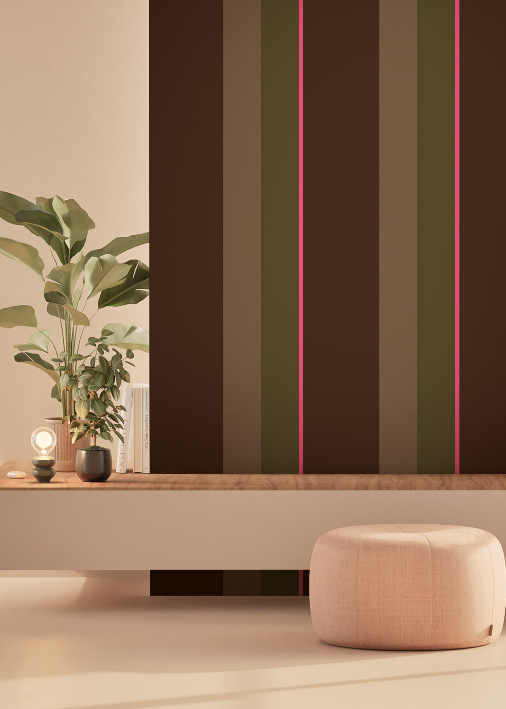 Herhaalbaar Bold Stripes | Tapete mit bunten Streifen von Frans Uyterlinde | 97,4 x 280 cm