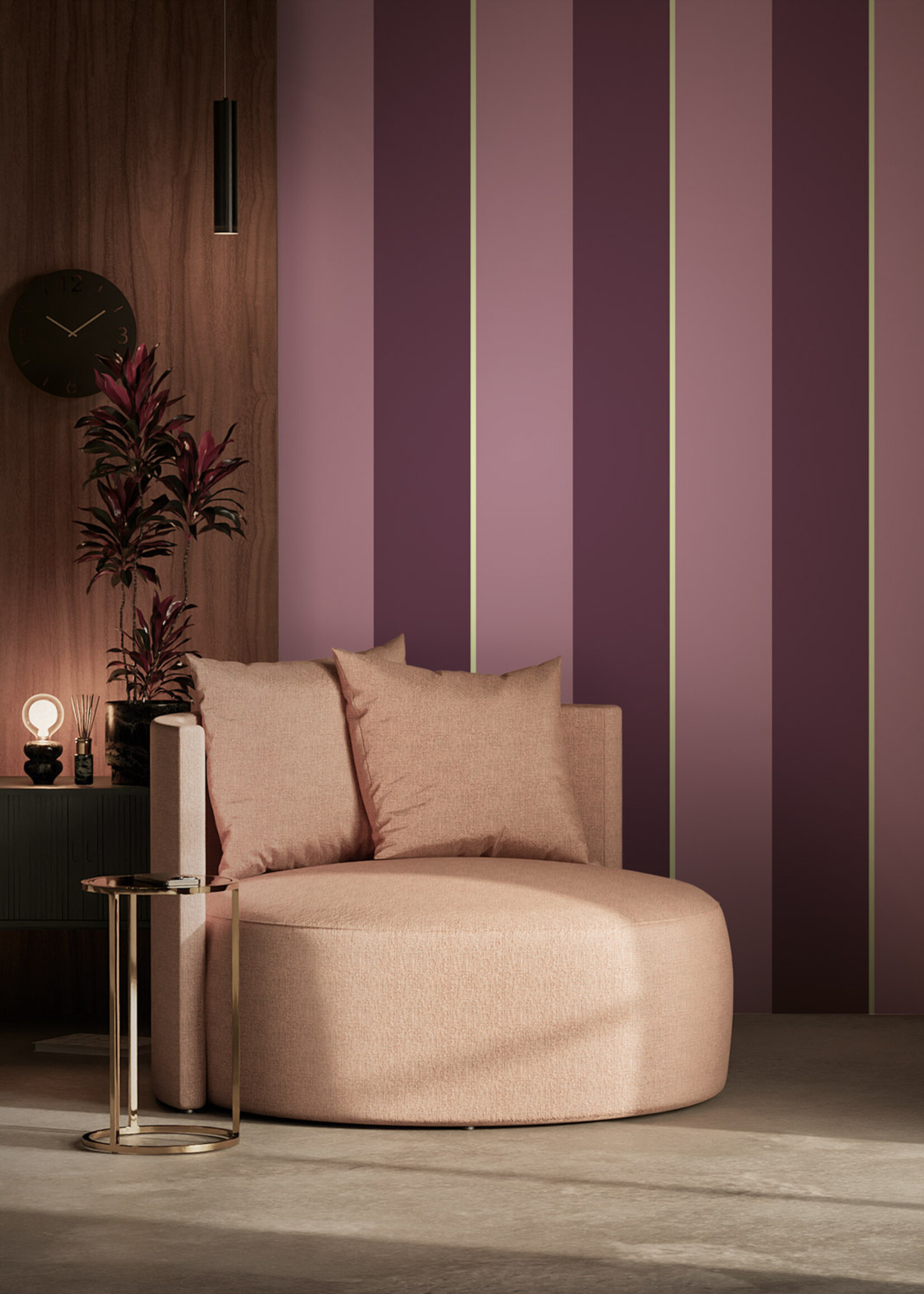Herhaalbaar Bold Stripes | Tapete mit bunten Streifen von Frans Uyterlinde | 97,4 x 280 cm