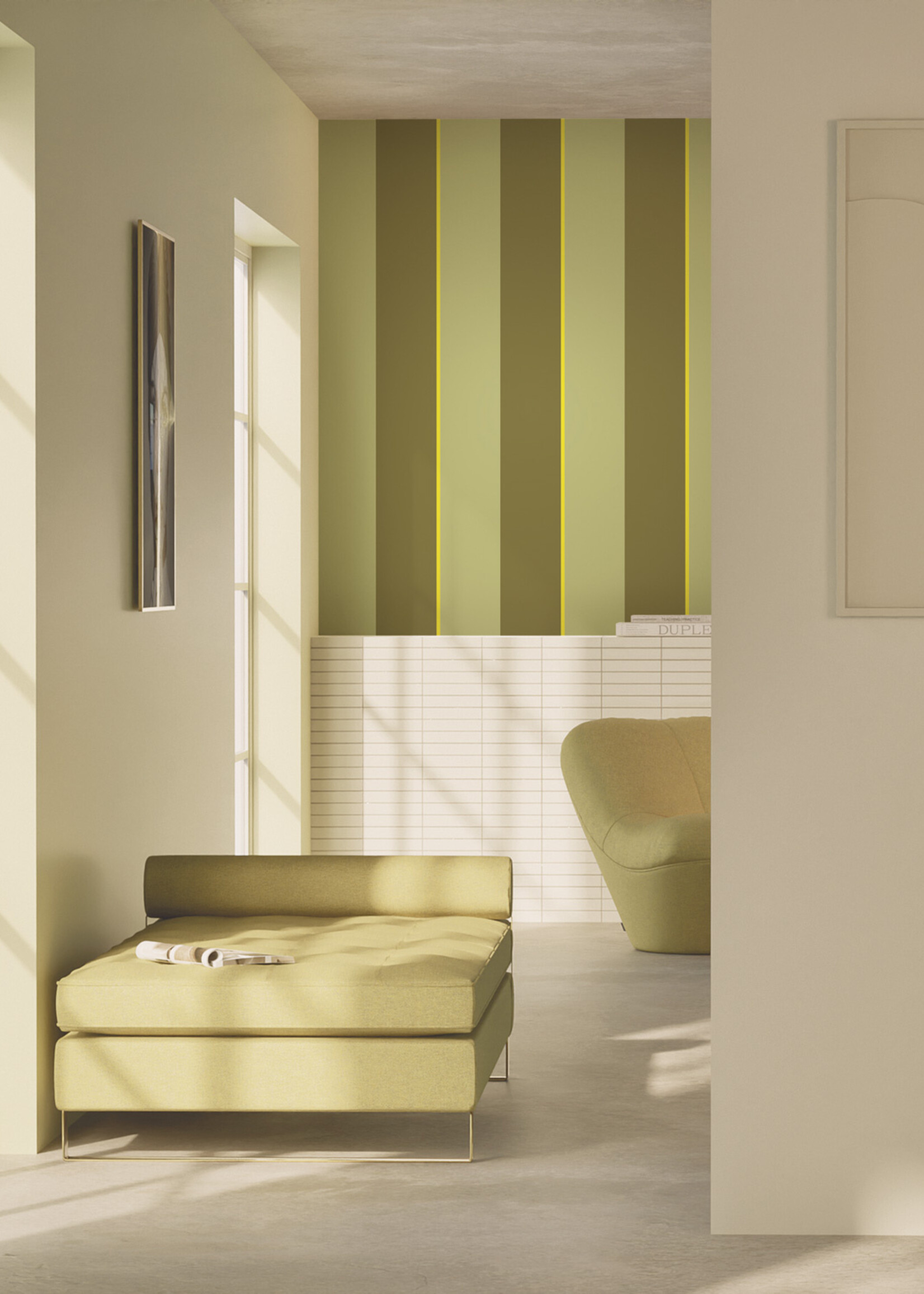 Herhaalbaar Bold Stripes | Colorful striped wallpaper by Frans Uyterlinde | 97.4 x 280 cm