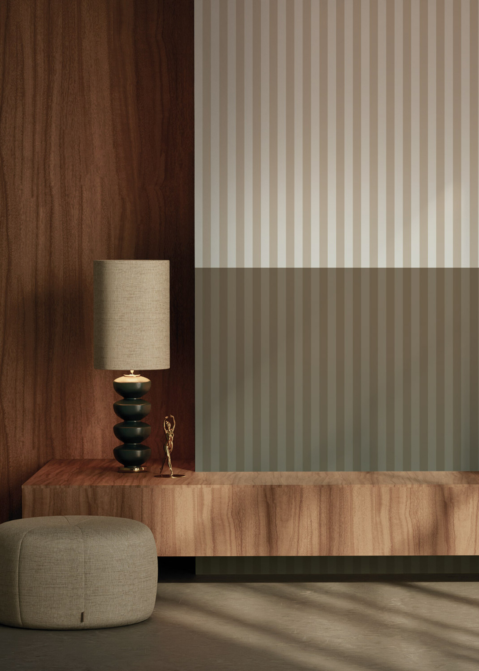 Herhaalbaar Gradient Stripes | Strepen behang door Frans Uyterlinde | 97,4 x 280 cm