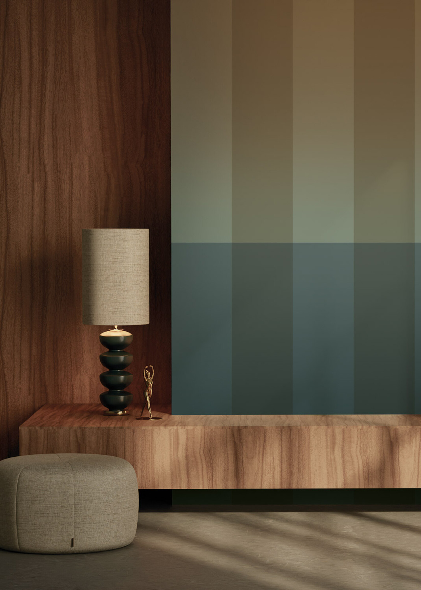 Herhaalbaar Gradient Stripes | Striped wallpaper by Frans Uyterlinde | 97.4 x 280 cm