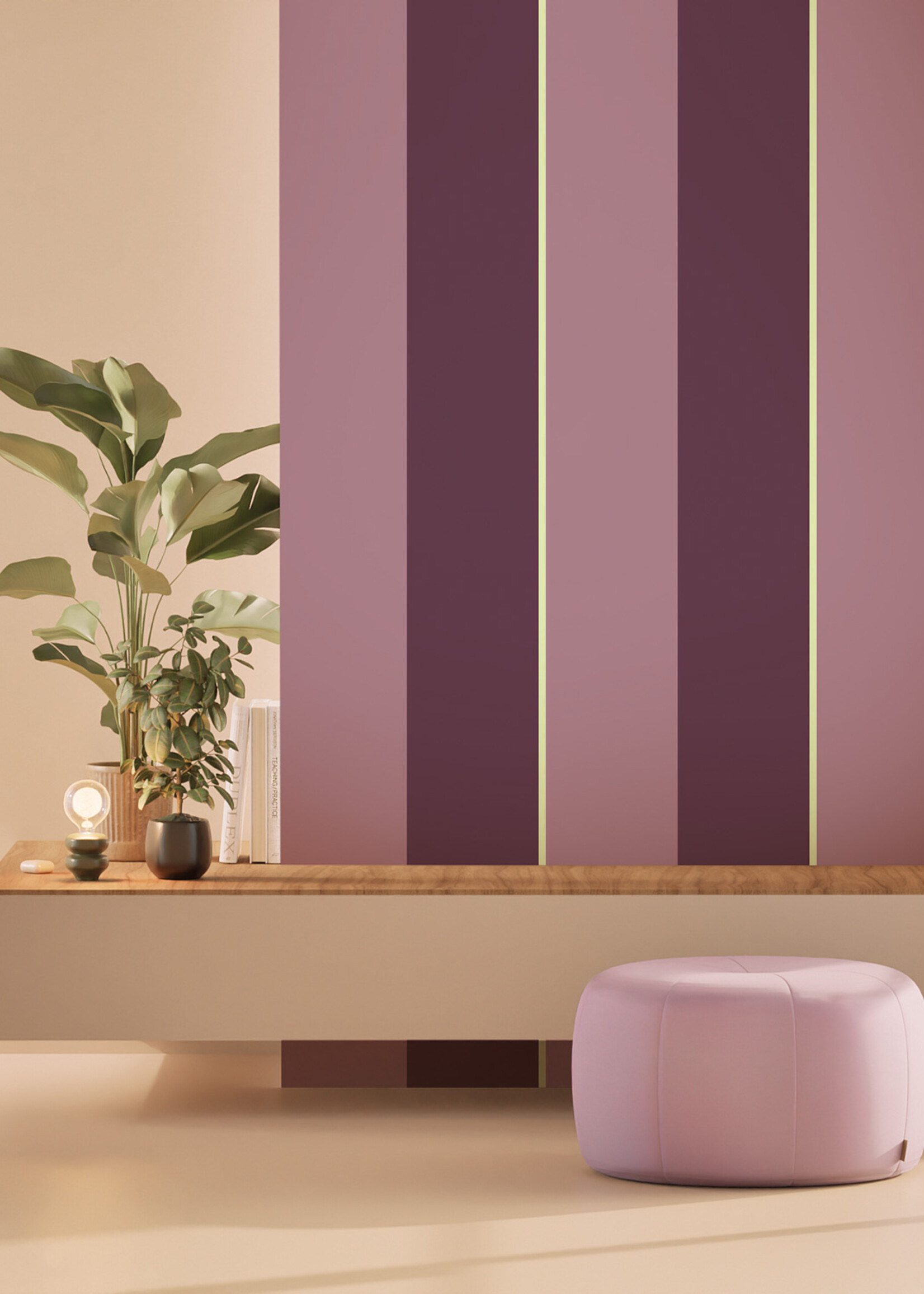 Herhaalbaar Bold Stripes | Colorful striped wallpaper by Frans Uyterlinde | 97,4 x 280 cm