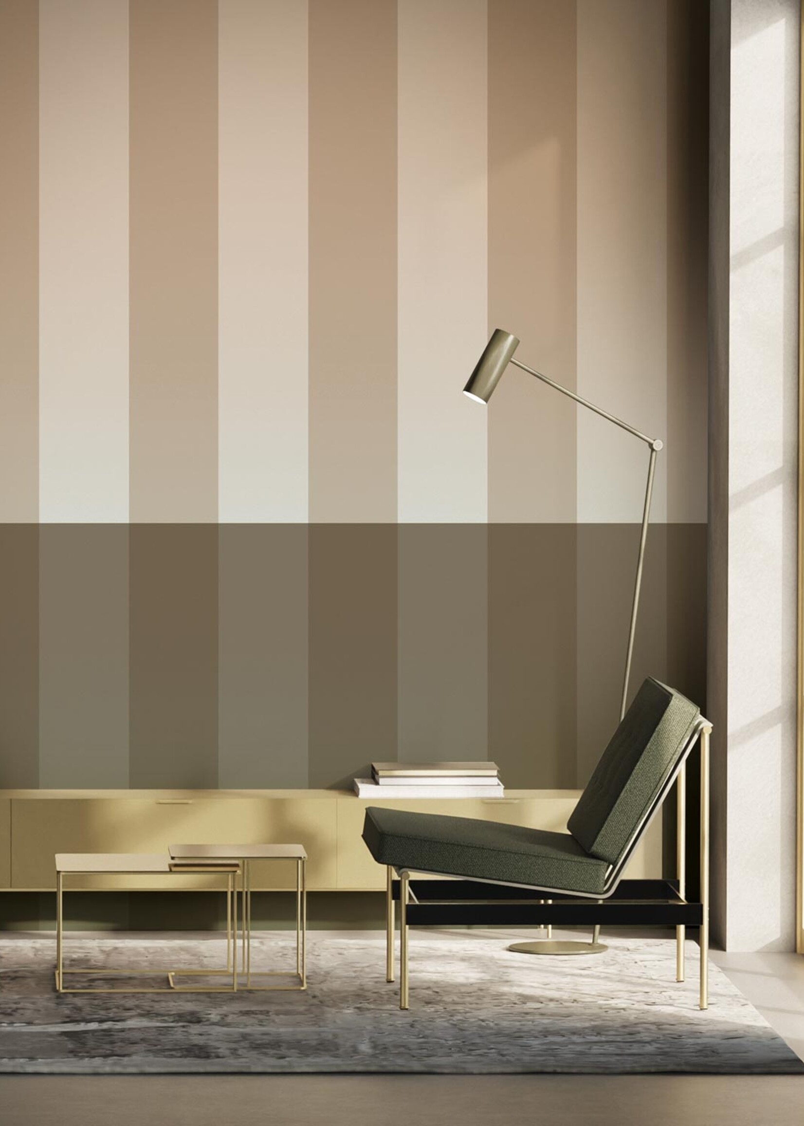 Herhaalbaar Gradient Stripes | Strepen behang door Frans Uyterlinde | 97,4 x 280 cm