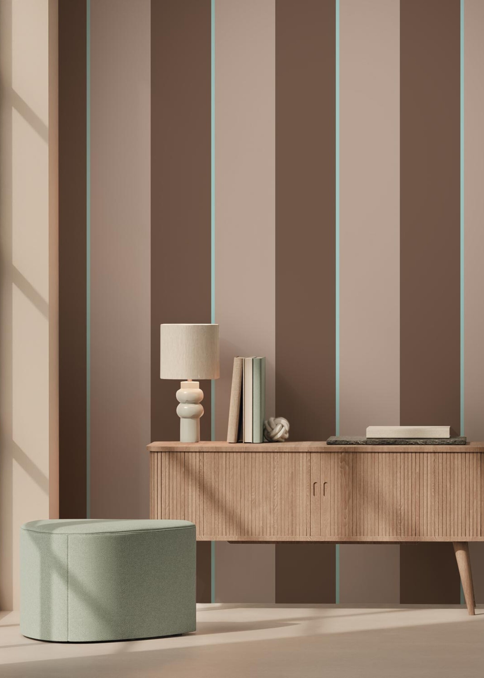 Herhaalbaar Bold Stripes | Colorful striped wallpaper by Frans Uyterlinde | 97.4 x 280 cm