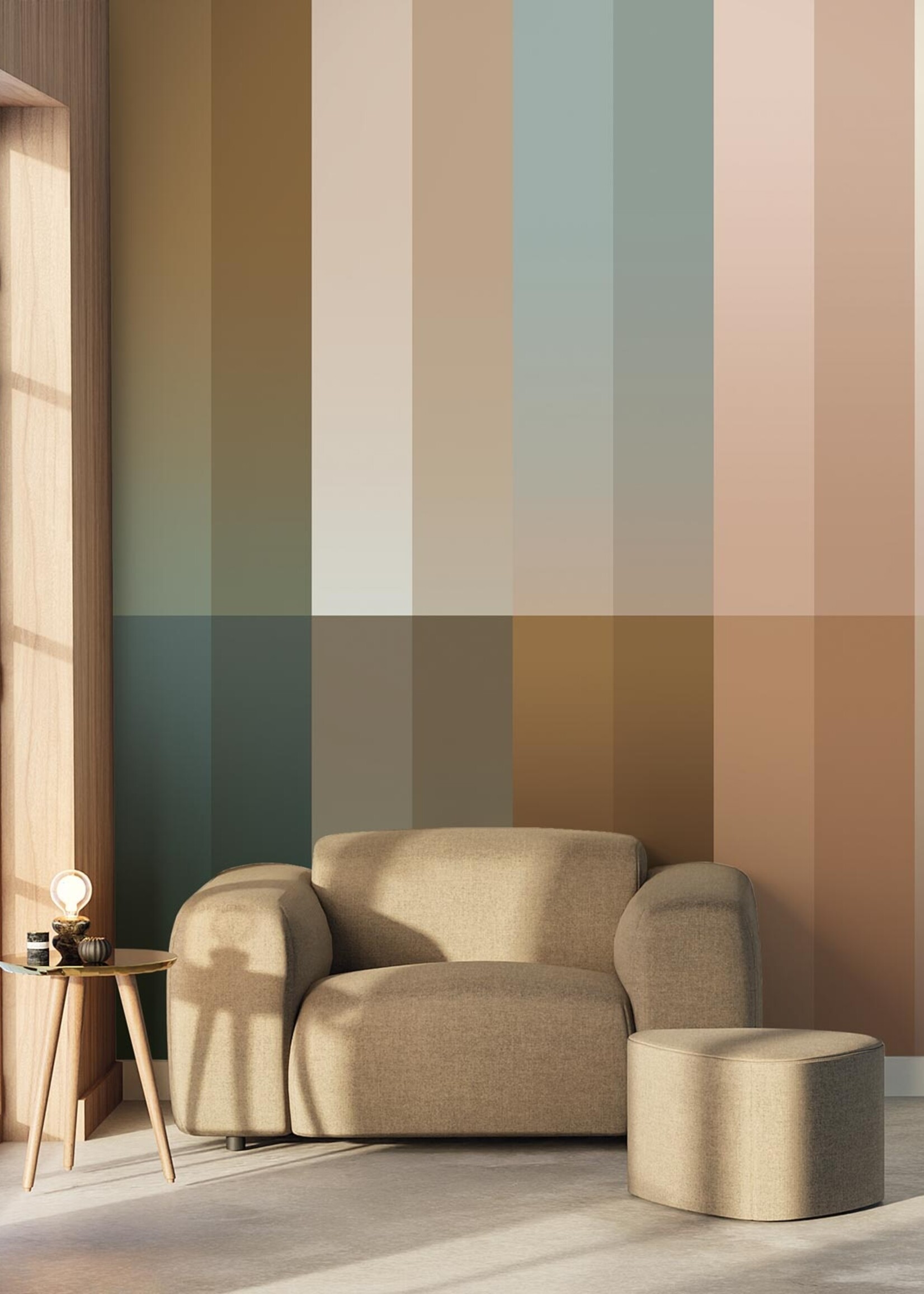 Wandvullend Gradient Stripes Multicolor | Strepen behang door Frans Uyterlinde