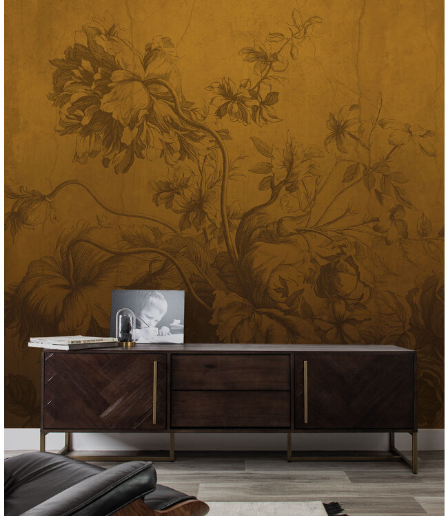 Gradient Flowers | Floral wallpaper by Frans Uyterlinde | Ocher