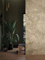 Wandvullend Marmor Tapete von Frans Uyterlinde | High Gloss Gold/Beige