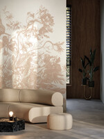 Wandvullend Engraved Flowers | Bloemen behang door Frans Uyterlinde | Nude