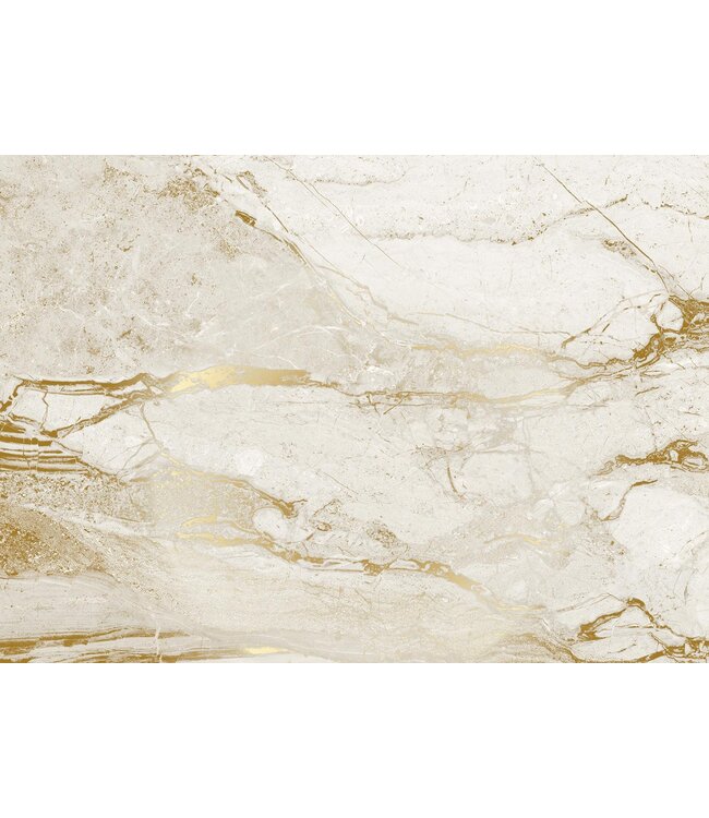 Marble wallpaper by Frans Uyterlinde | High Gloss Gold/White