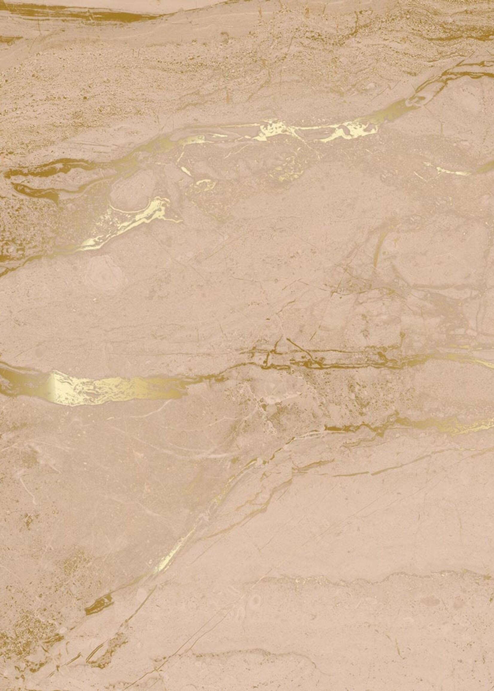 Wandvullend Marble wallpaper by Frans Uyterlinde | High Gloss Gold/Nude