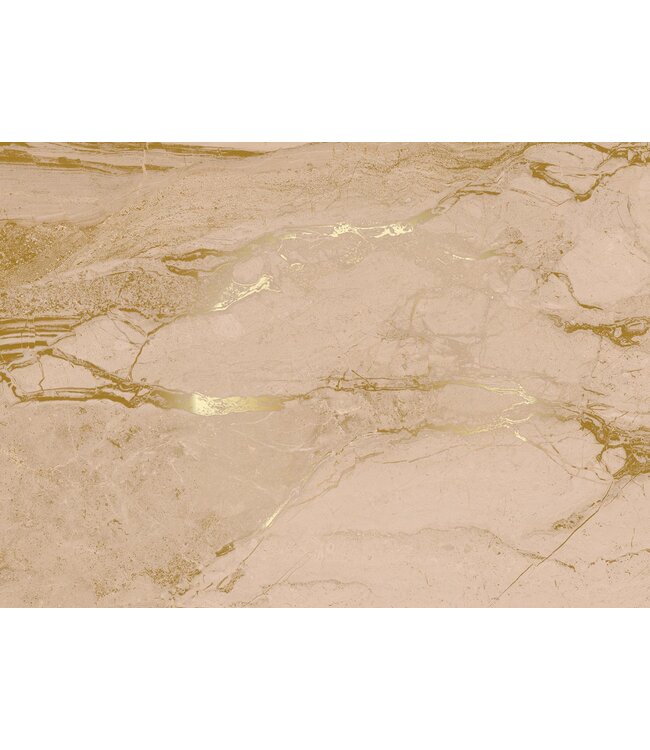Marmer behang door Frans Uyterlinde | High Gloss Gold/Nude