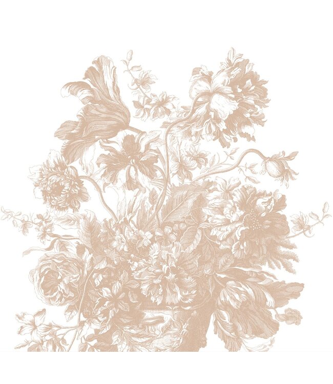 Engraved Flowers | Floral wallpaper by Frans Uyterlinde | Nude