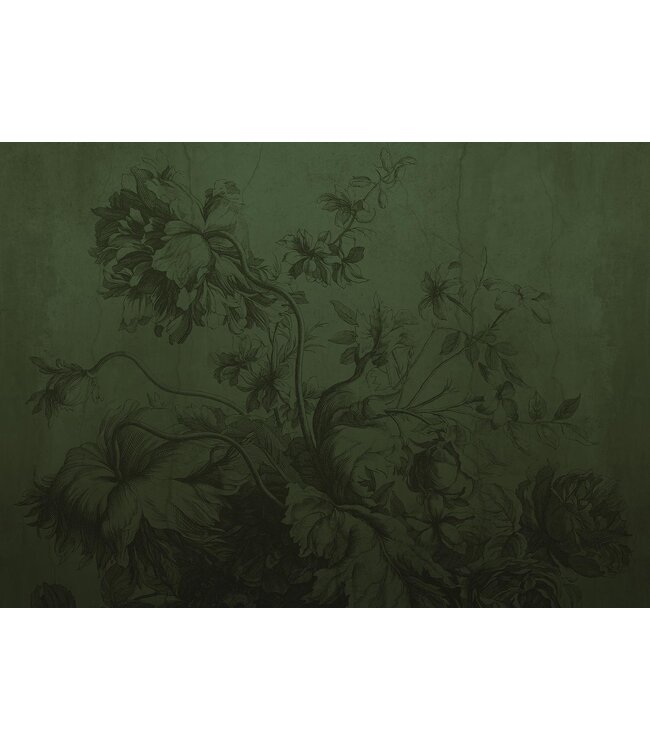 Gradient Flowers | Floral wallpaper by Frans Uyterlinde | Green