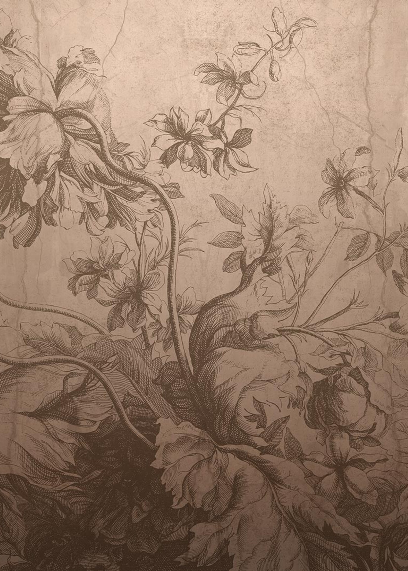 Wandvullend Gradient Flowers | Floral wallpaper by Frans Uyterlinde | Nude
