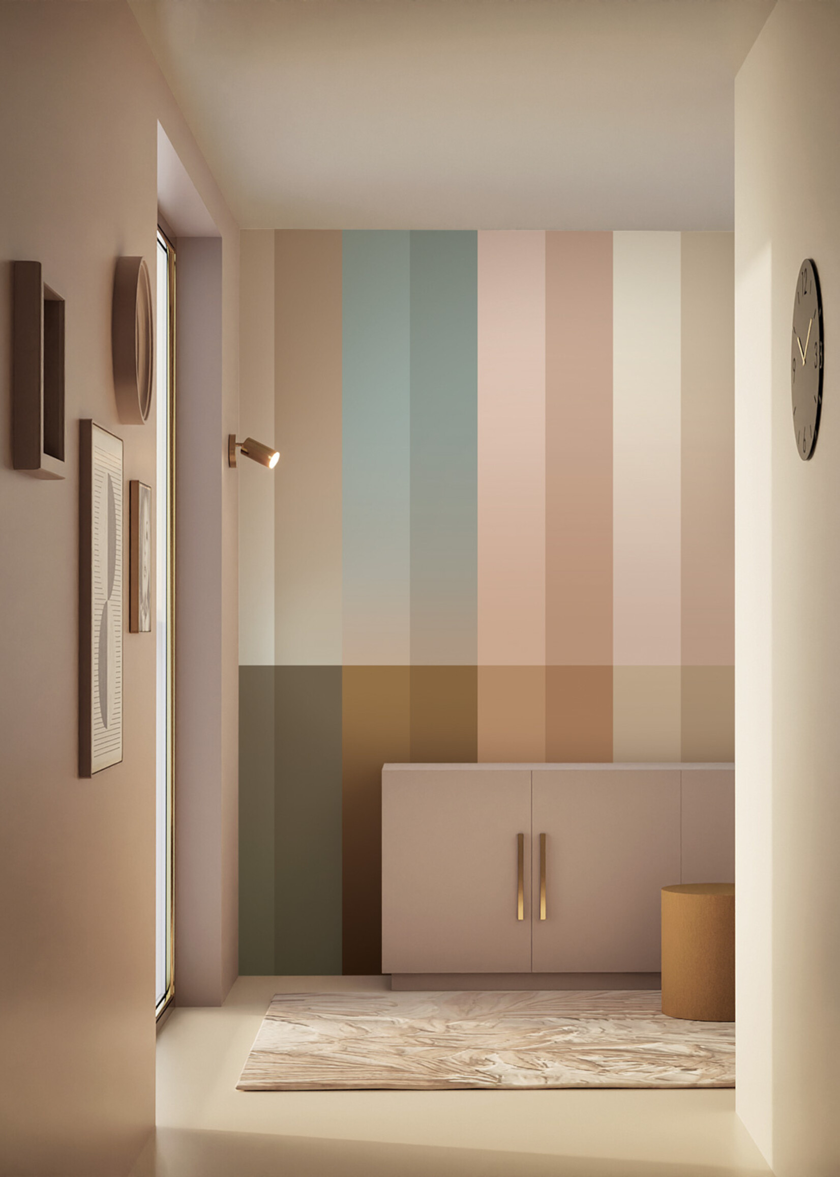 Wandvullend Gradient Stripes Multicolor | Gestreifte Tapete von Frans Uyterlinde