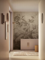 Wandvullend Gradient Flowers | Bloemen behang door Frans Uyterlinde | Beige