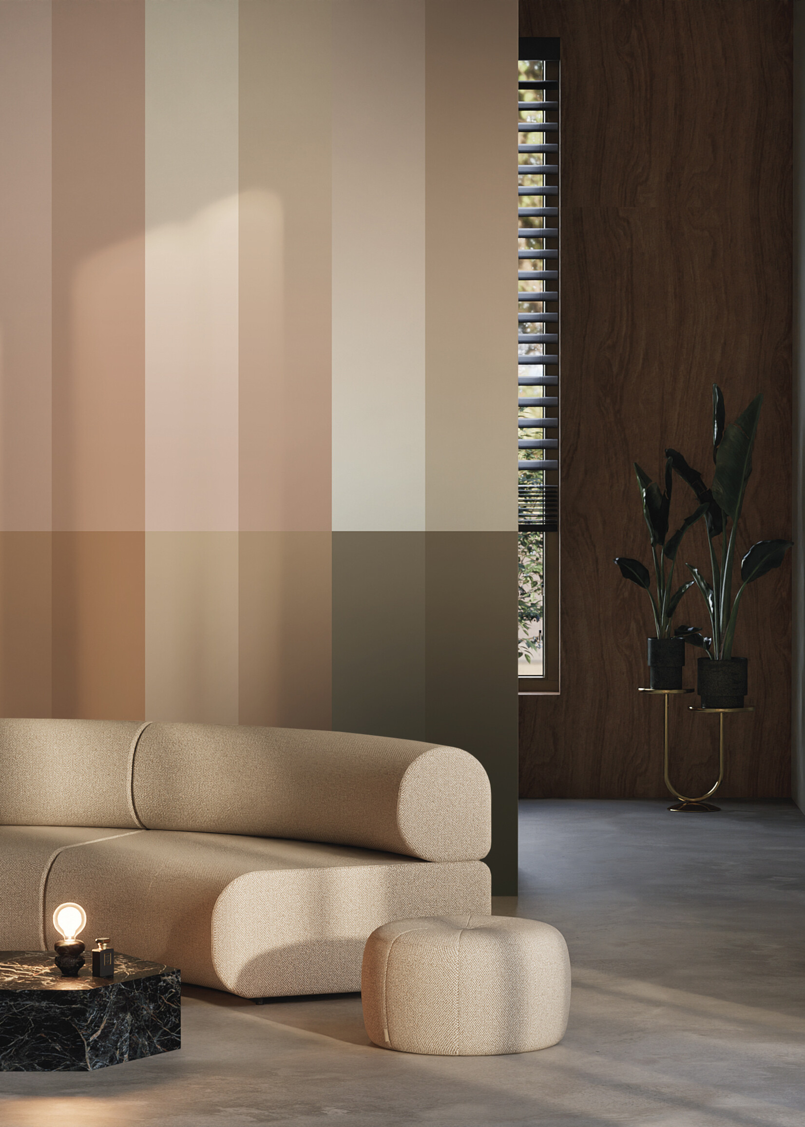 Wandvullend Gradient Stripes Multicolor | Strepen behang door Frans Uyterlinde