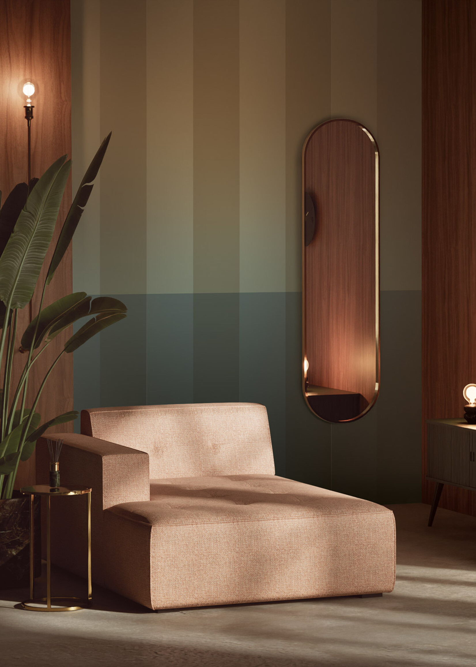 Herhaalbaar Gradient Stripes | Strepen behang door Frans Uyterlinde | 97,4 x 280 cm