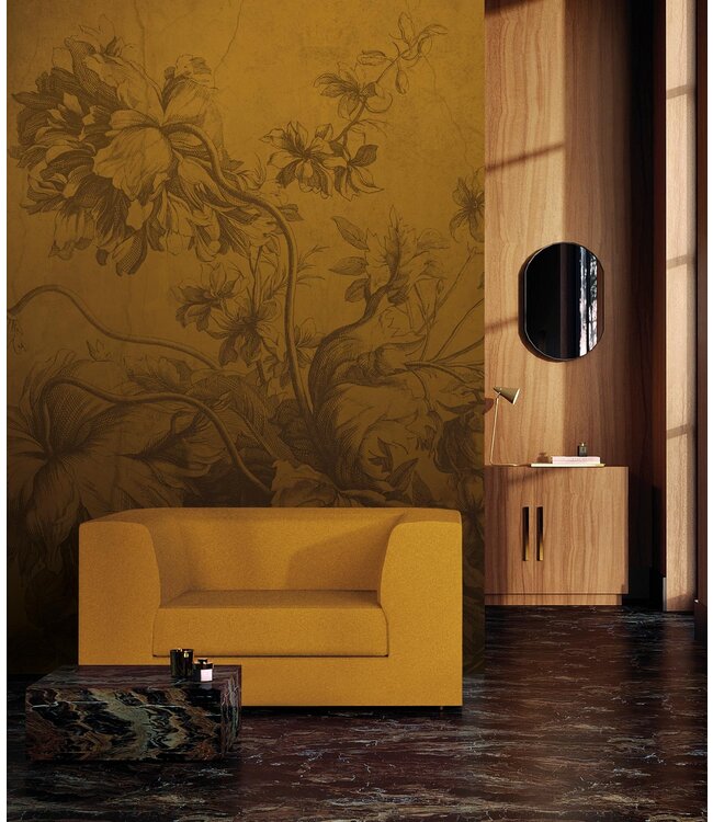 Gradient Flowers | Floral wallpaper by Frans Uyterlinde | Ocher
