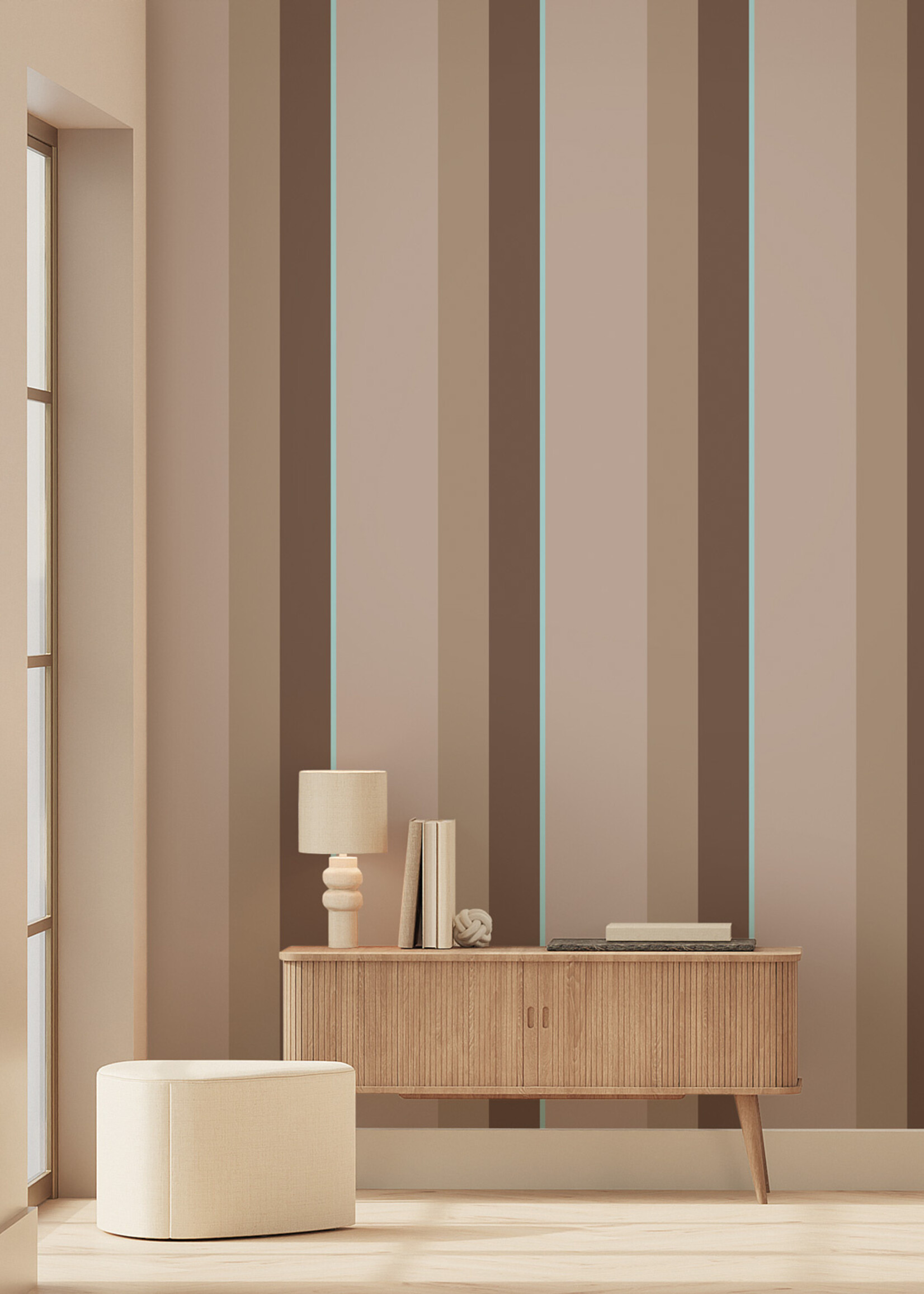 Herhaalbaar Bold Stripes | Tapete mit bunten Streifen von Frans Uyterlinde | 97,4 x 280 cm