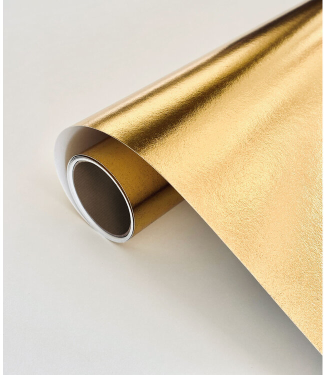 Fresco Flowers | Bloemen behang door Frans Uyterlinde | High Gloss Gold/Wit