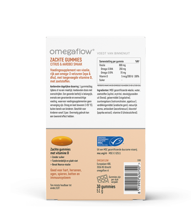 Omegaflow MSC Pure visolie zachte gummies Omega-3