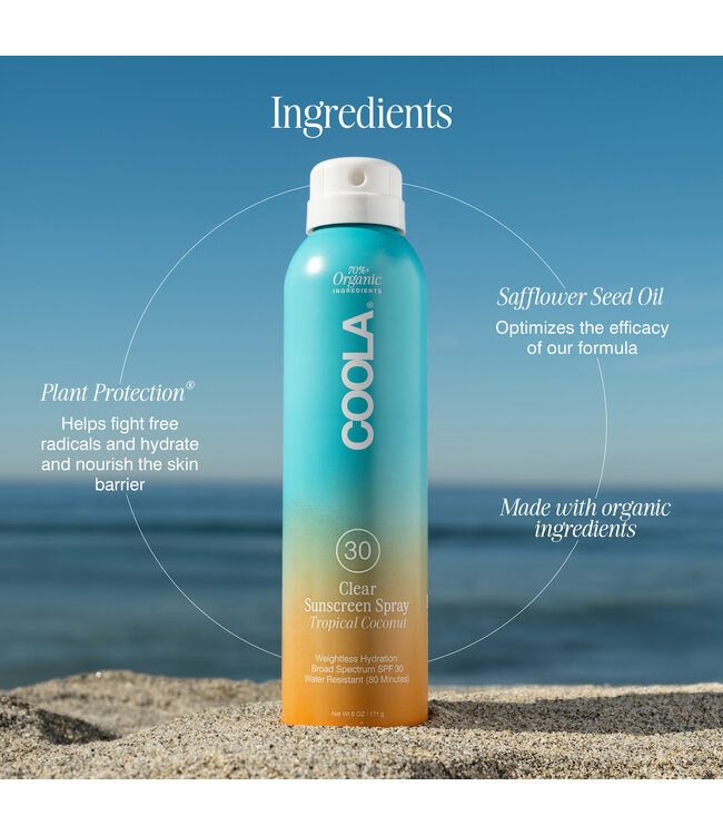 Coola Clear Sunscreen Spray SPF30 | Tropical Coconut