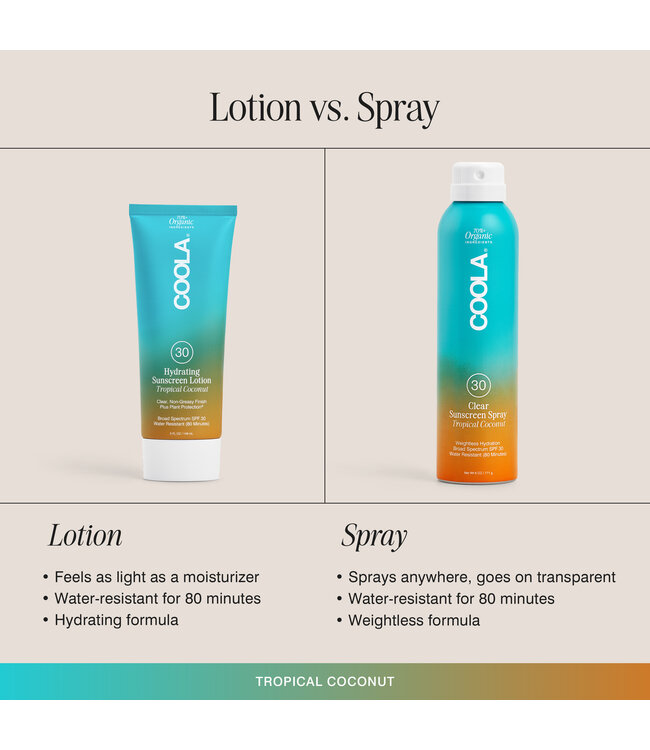 Coola Clear Sunscreen Spray SPF30 | Tropical Coconut